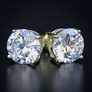 Gold and Silver Stud Earrings